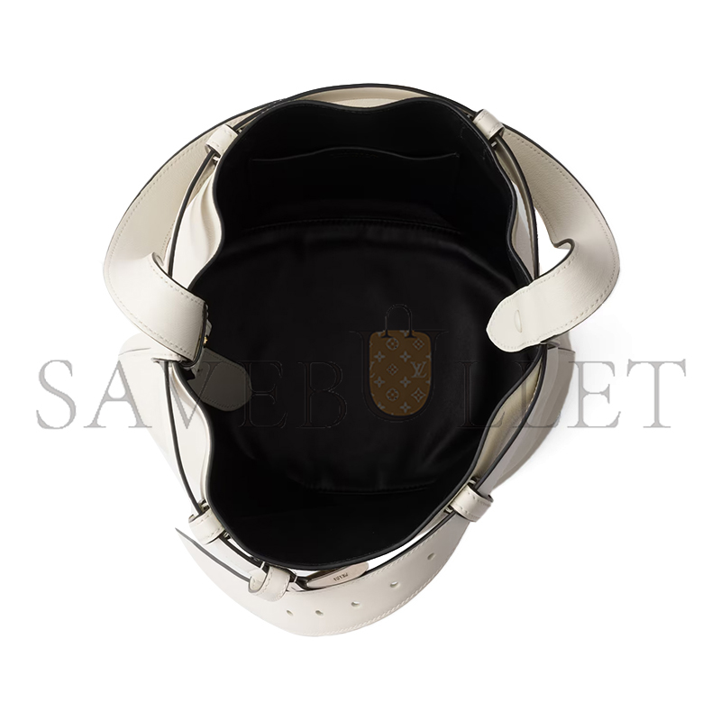 PRADA BUCKLE LEATHER BUCKET BAG WITH BELT 1BE085 (29*26.5*18cm)